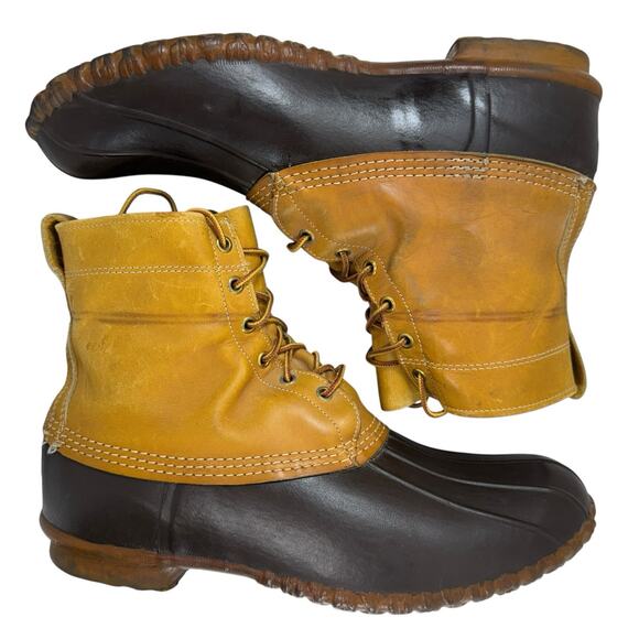 LL Bean Maine Hunting Duck Boots Men Size 13 W Vintage Ankle Lace Up MADE IN USA - Picture 11 of 14